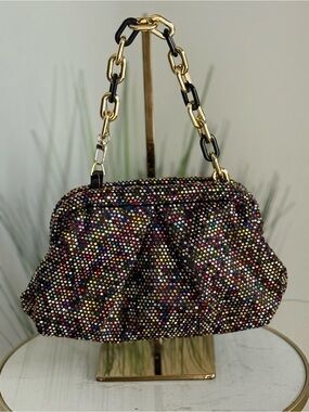 Multicolor Rhinestone Evening Shoulder Bag - Stylish Women’s Bag